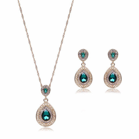 Necklace Earrings Gold Plated Set #DS54